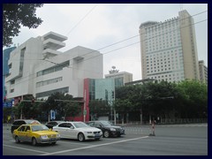 Guangzhou Exchange Square. Intersection Guangzhou Qiyi Road/Donfengdong Road at People's Park, one of the most central part s of old Guangzhou.